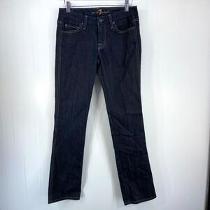 7 For All Mankind Carol Dark Blue Straight Leg Low Rise Denim Jeans Womens 25‎